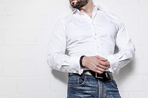 SERASAR 20cm Plata Pulsera de Cuero Hombre Chico Pulseras Hombres Brazalete Brazaletes Pulso Muñequera Muñequeras Bisuteria Bisutería Joyeria Nudos Cuerda Cuerdas Bracelet Men Jewellery Unisex Ancha