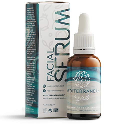 Serum Facial Antiedad Con Vitamina C y E Resveratrol Y Ácido Ferúlico con Ingredientes Naturales - UNISEX por Mediterranean Spirit