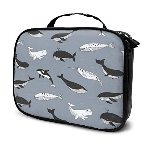 Sesperm Whale Killer Whale Blue Whale - Estuche organizador portátil para maquillaje, cosméticos, brochas de maquillaje, joyas, accesorios digitales