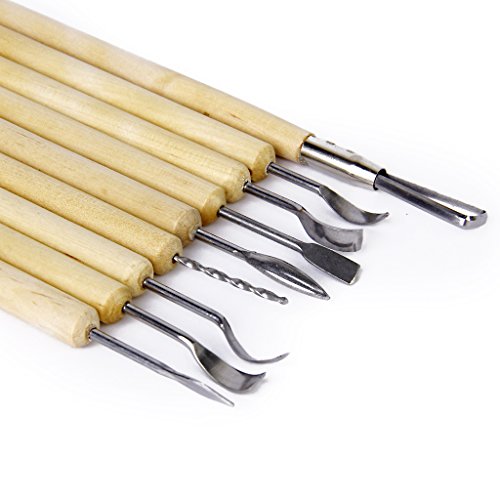 Set de 11 piezas de para cerámica de arcilla - Material: madera y metal - Excelente para trabajar con arcilla , pintura, manualidades, madera, proyectos de arte , esculturas y otros proyectos de arte