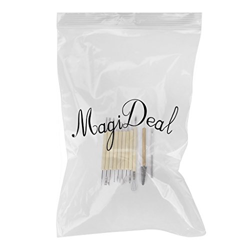 Set de 11 piezas de para cerámica de arcilla - Material: madera y metal - Excelente para trabajar con arcilla , pintura, manualidades, madera, proyectos de arte , esculturas y otros proyectos de arte