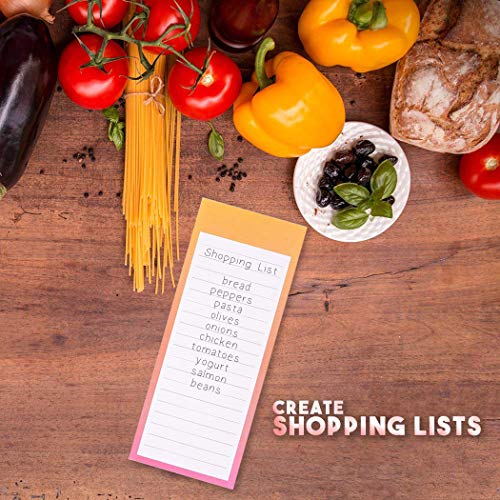 Set de 12 blocs de notas magnético – magnético Memo Pads, Rainbow gradiente frigorífico blocs de notas para listas de la compra, hacer, listas de tareas domésticas, 6 colores – 3,5 x 9 pulgadas