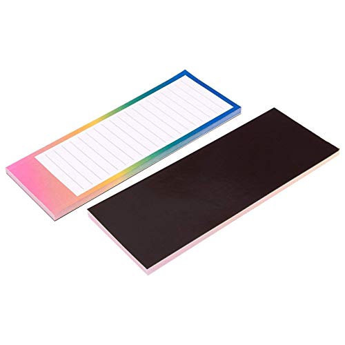 Set de 12 blocs de notas magnético – magnético Memo Pads, Rainbow gradiente frigorífico blocs de notas para listas de la compra, hacer, listas de tareas domésticas, 6 colores – 3,5 x 9 pulgadas