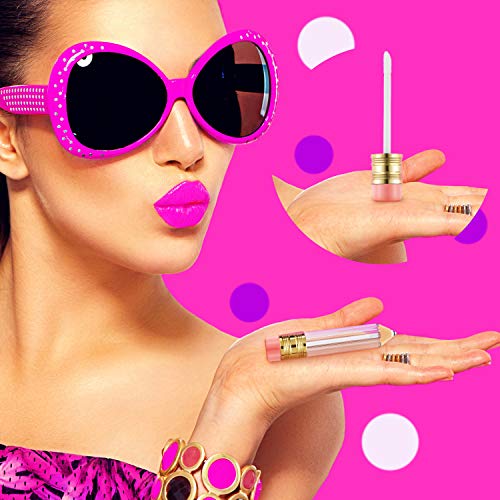Set de 28 Herramientas de Tubo de Brillo Labial Vacío 8 Tubos Brillo de Labios en Forma de Helado 8 Tubos en Forma de Lápiz 8 Contenedores de Brillo de Labios en Forma de Caramelo con 4 Embudos