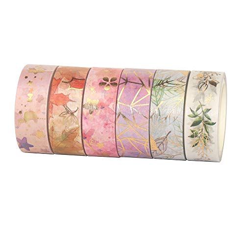 Set de Cinta Washi,8 Rollos Cinta Adhesiva de Lápiz Labial,Cintas Washi Decorativas,Cinta de Colección de álbumes de Recortes,para Pegatinas de Lápiz Labial, Decoración, Suministros para Fiestas