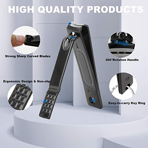 Set de cortaúñas para hombres y mujeres, cortador de uñas de acero inoxidable, kit de pedicura para viaje, cortaúñas, lima de uñas, tijeras de manicura con estuche de cuero portátil, set de 4