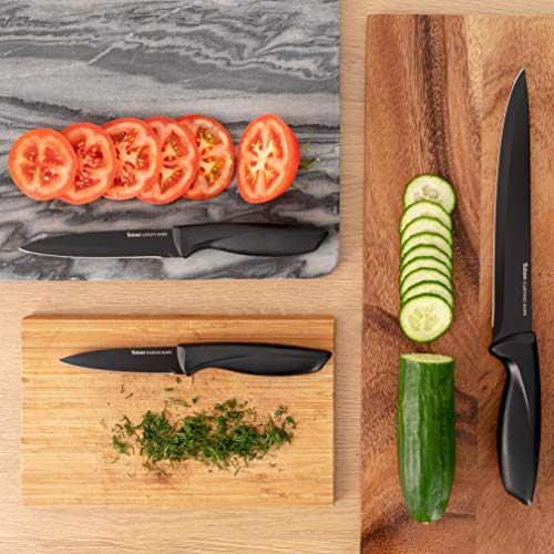 Set de Cuchillos de Cocina, 16 piezas con Portacuchillos Gratuito - Cuchillos de Cocina de Acero Inox, Anti-Corrosión, Antiadherentes- Bloque de Cuchillos de Cocina Profesionales, no retiene Bacterias