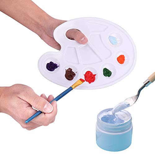 Set de pinceles, incluye 12 pinceles, 2 paletas, 1 cuchillo de paleta, pinceles para acrílico, acuarela, pintura al óleo, niños, principiantes, artistas, amantes de la pintura (azul)