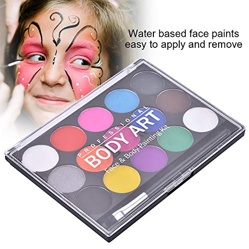 Set de pintura corporal -15 plantillas, pinturas lavables-Halloween Art Party Set de maquillaje de lujo
