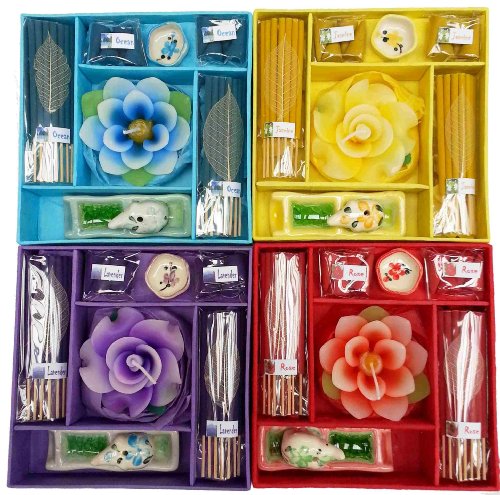 Set de regalo con vela y quemador de incienso