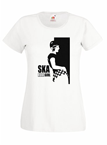 Settantallora J929 Ska Rude Girl - Camiseta para Mujer Bianco XL