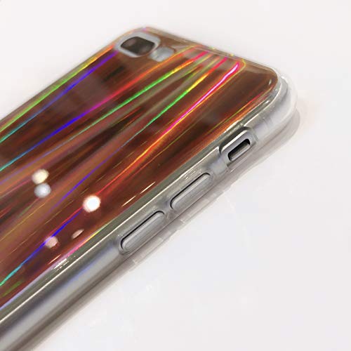 SevenPanda Caso Iridiscente del Huawei Mate 9 Pro 2018 Arco Iris, Huawei Mate 9 Pro 2018 Holographic Sparkle Meteor Rain Light Super Slim Silver Caso Protector Suave del TPU Caso - Aurora Gold