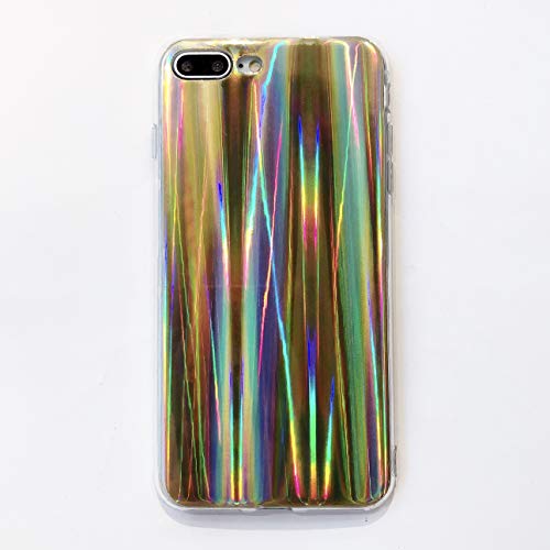SevenPanda Caso Iridiscente del Huawei Mate 9 Pro 2018 Arco Iris, Huawei Mate 9 Pro 2018 Holographic Sparkle Meteor Rain Light Super Slim Silver Caso Protector Suave del TPU Caso - Aurora Gold