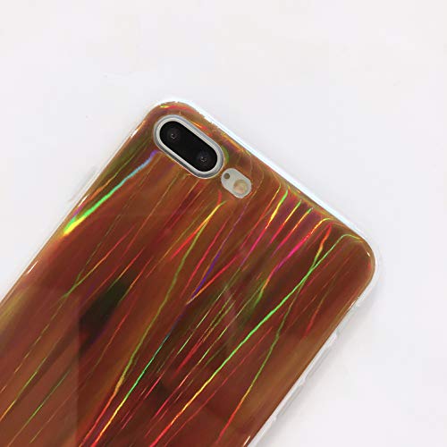 SevenPanda Caso Iridiscente del Huawei Mate 9 Pro 2018 Arco Iris, Huawei Mate 9 Pro 2018 Holographic Sparkle Meteor Rain Light Super Slim Silver Caso Protector Suave del TPU Caso - Aurora Gold