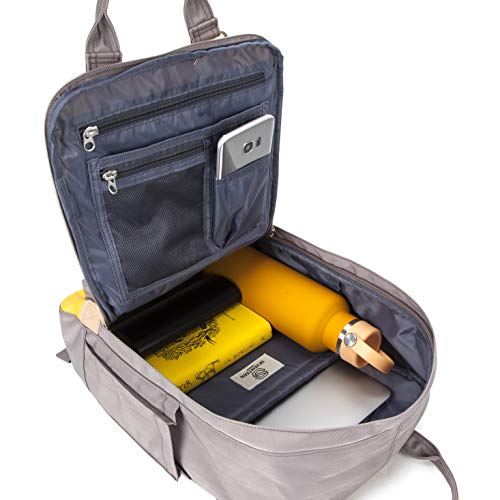 SEVENTEEN LONDON - Mochila 'Wimbledon' Moderna, Sencilla y Unisex con un Acabado Gris & Amarillo en el Estilo de una Mochila escandinava, computadora portátil de hasta 13"