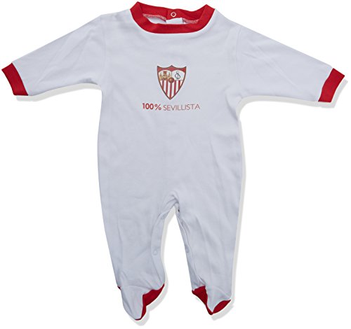 Sevilla FC Pelsev Pelele, Bebé-Niños, Blanco (Blanco/Rojo), 3 meses