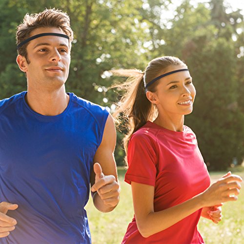 Shappy 8 Piezas Diademas Deportiva Bandas de Cabeza Elásticas Delgadas Diadema Antideslizante para Correr Fútbol Entrenamiento Yoga y Más (Negro)