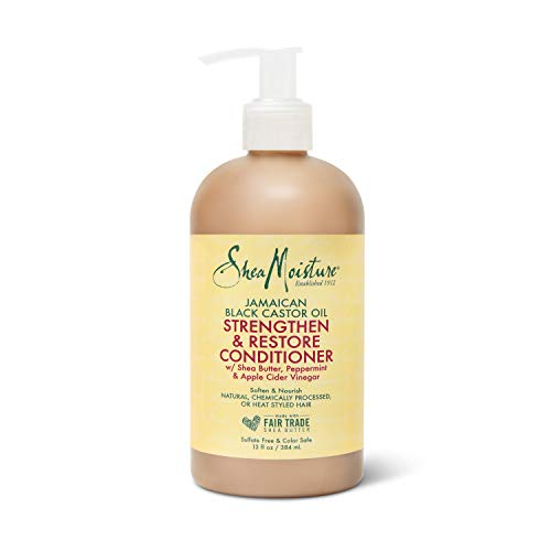 SheaMoisture 215592 acondicionador - acondicionadores (Unisex, No profesional, Carthamus Tinctorius (Safflower) Seed Oil, Ricinus Communis (Castor) Seed Oil, Isopropyl Myristate, , After shampooing with Jamaican Black Castor Oil Strengthen & Grow Shampoo,