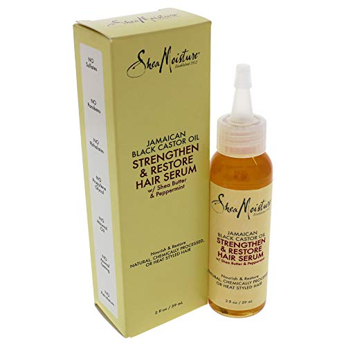 SheaMoisture Jamaican Black Castor Oil - serum para cabello (Unisex, Curly hair, Cabello teñido, Nutrición, Carthamus Tinctorius (Safflower) Seed Oil, Ricinus Communis (Castor) Seed Oil, Isopropyl Myristate, , Massage a few drops gently into scalp as ofte