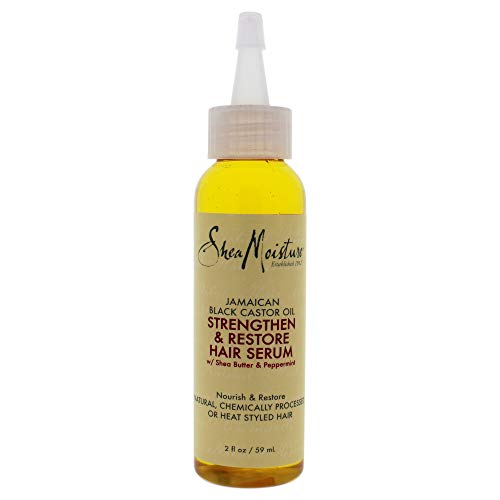 SheaMoisture Jamaican Black Castor Oil - serum para cabello (Unisex, Curly hair, Cabello teñido, Nutrición, Carthamus Tinctorius (Safflower) Seed Oil, Ricinus Communis (Castor) Seed Oil, Isopropyl Myristate, , Massage a few drops gently into scalp as ofte