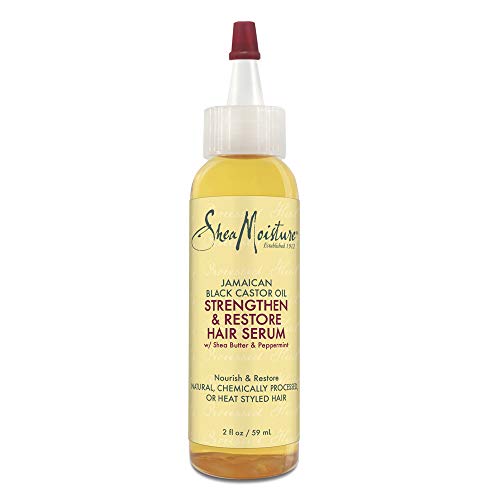 SheaMoisture Jamaican Black Castor Oil - serum para cabello (Unisex, Curly hair, Cabello teñido, Nutrición, Carthamus Tinctorius (Safflower) Seed Oil, Ricinus Communis (Castor) Seed Oil, Isopropyl Myristate, , Massage a few drops gently into scalp as ofte