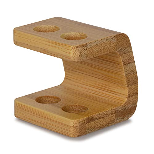 Sheevah Porta cepillos de Dientes de bambú para Cabezales Oral B. Cepillo de Dientes eléctrico Hecho a Mano, sin plástico y Respetuoso con el Medio Ambiente. Porta hasta Dos Cabezales.