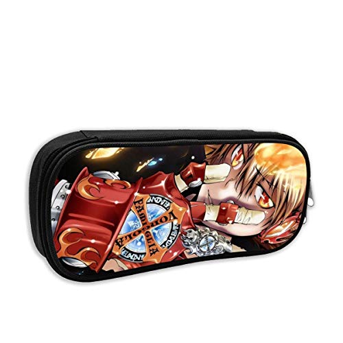 shenguang Teens Bolso para bolígrafo de alta capacidad con cremallera, portátil compacto Anime japonés Reborn. Tsunayoshi Sawada Holder Box, bolsa de maquillaje vintage para útiles escolares de