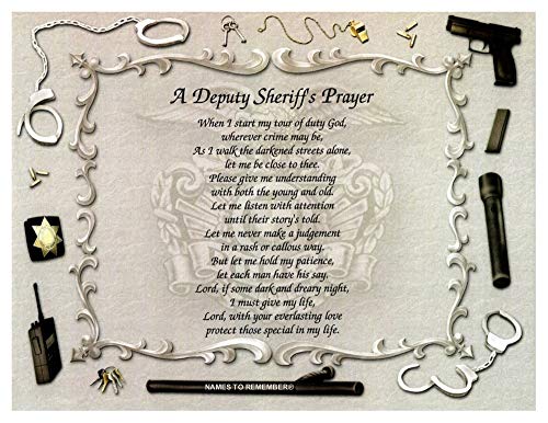 Sheriff adjunto de la oración Idea de regalo para día del padre Cumpleaños graduación promoción cualquier ocasión Dad marido hijo Hija