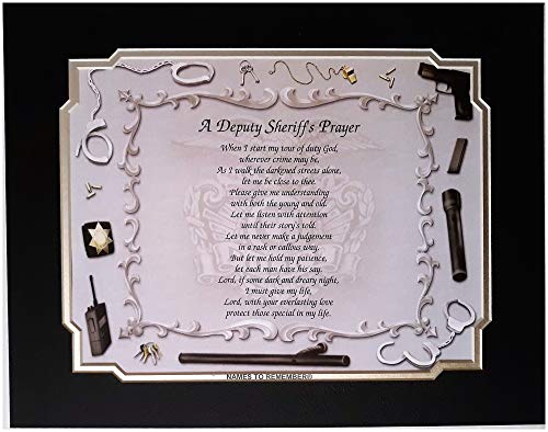 Sheriff adjunto de la oración Idea de regalo para día del padre Cumpleaños graduación promoción cualquier ocasión Dad marido hijo Hija