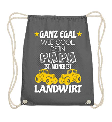 Shirtee Camiseta de agricultor · Tractor · Regalo para campesinos · Mensaje: Mi papá es agricultor – Algodón Gymsac – 37 cm – 46 cm de Grafit Gris
