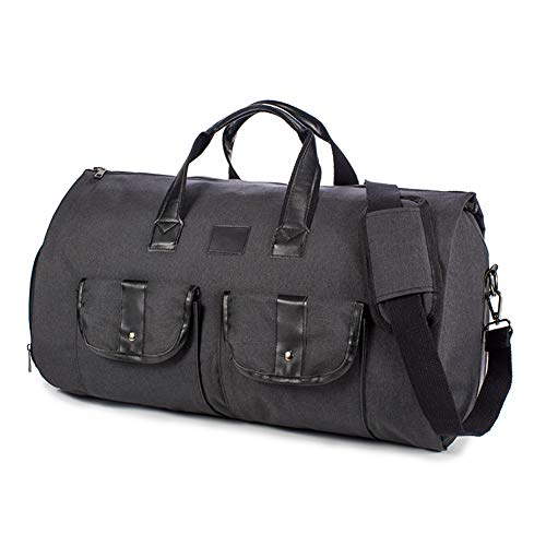SHKY Bolsa de Ropa de Viaje Convertible 2 en 1 Bolsa de Traje de Equipaje Bolsa de Viaje, Gran Bolsa de Viaje de Negocios de Fin de Semana para Hombres Mujeres,Negro