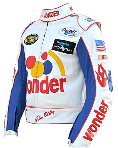 Shop House Ricky Bobby Wonder - Chaqueta para hombre de piel sintética (XXS-5XL) Blanco blanco XX-Small