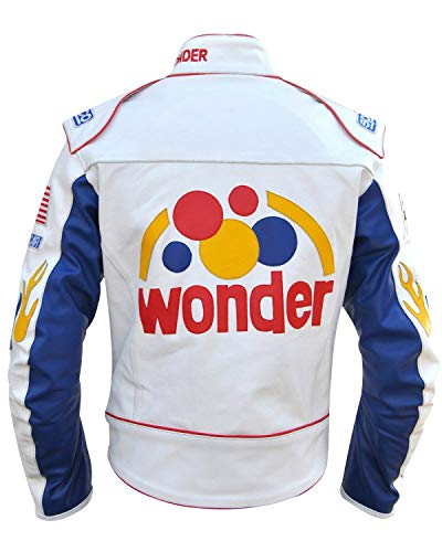 Shop House Ricky Bobby Wonder - Chaqueta para hombre de piel sintética (XXS-5XL) Blanco blanco XX-Small