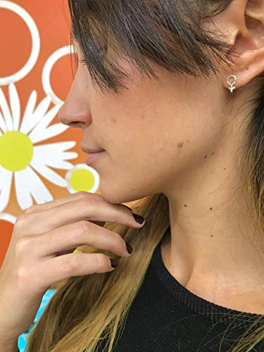 Sicuore Pendientes Simbolo Mujer Venus Para Mujer - Plata De Ley 925 Incluye Estuche Para Regalo