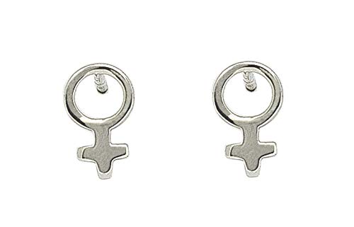 Sicuore Pendientes Simbolo Mujer Venus Para Mujer - Plata De Ley 925 Incluye Estuche Para Regalo