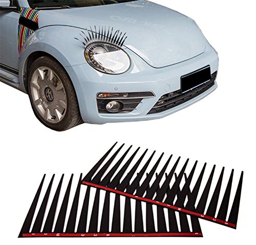 Silence Shopping Negro Cuello Coche Estereoscópico Faros Eyelashes Accesorios Coche de la Etiqueta de la Engomada de la Pestaña Pegatina del Coche 3D
