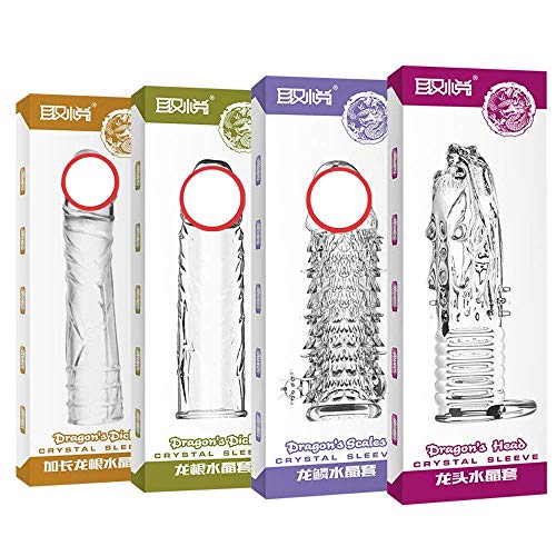 Silicone Spike Con-Dom Tipo de calidad reutilizable Permanent Bump Enhance 4 PCS Dragon Series