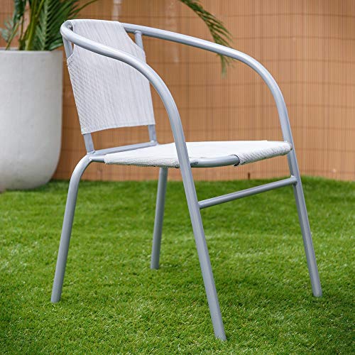 Silla apilable clásica Blanca de Hierro para jardín Garden - LOLAhome