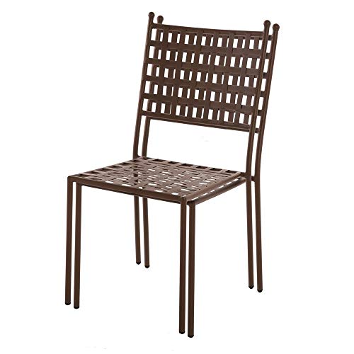 Silla apilable de Hierro marrón para jardín y Exterior Garden - LOLAhome