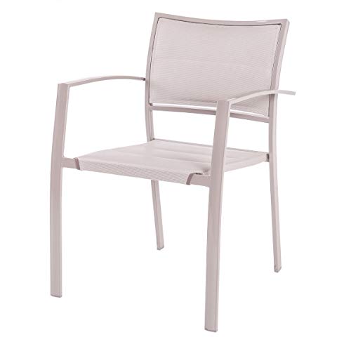 Silla apilable Moderna para jardín de Acero Gris Garden - LOLAhome
