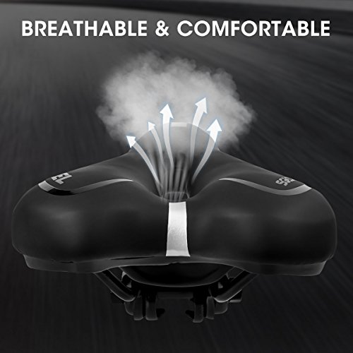 Sillín de Bici de Gel, SGODDE Sillin Bicicleta Montaña, 16x28 cm Cojín de Asiento de Bici de Gel Ergonómico y Cómodo, Impermeable y Transpirable para MTB,Bicicleta de Carretera,con Funda Impermeable