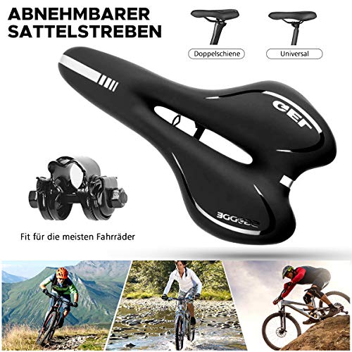 Sillín de Bici de Gel, SGODDE Sillin Bicicleta Montaña, 16x28 cm Cojín de Asiento de Bici de Gel Ergonómico y Cómodo, Impermeable y Transpirable para MTB,Bicicleta de Carretera,con Funda Impermeable