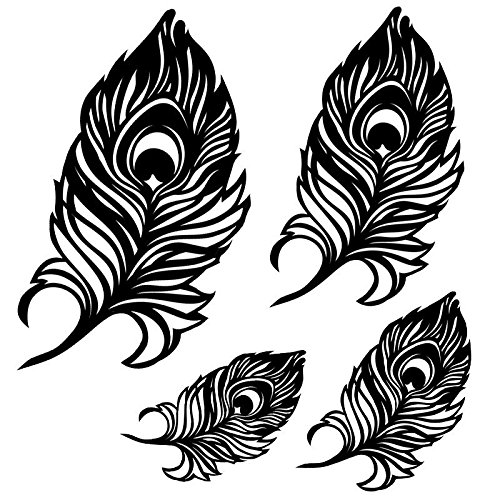 Siluetas de Laser de plantilla, 20 cm, 26 cm, 30 cm & 36 cm, plumas, 4 unidades, pared creativos gestaltung, textil, papel, scrapbooking