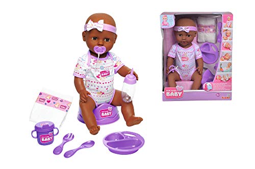 Simba 105030060 New Born - Muñeca (43 cm, con Ojos para Dormir, Beber y función de Humedad, 8 Piezas)