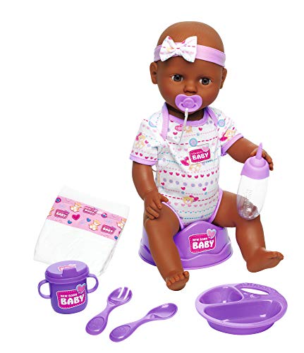 Simba 105030060 New Born - Muñeca (43 cm, con Ojos para Dormir, Beber y función de Humedad, 8 Piezas)