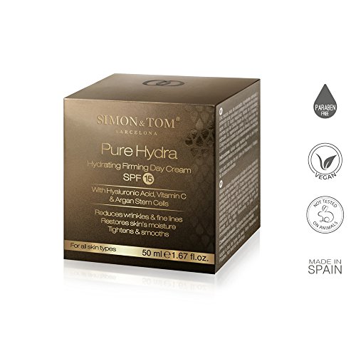 Simon & Tom – PURE HYDRA – Crema Facial de Día Hidratante con Protección SPF15, Alisa y Suaviza la piel, 50ML