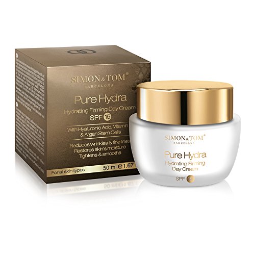 Simon & Tom – PURE HYDRA – Crema Facial de Día Hidratante con Protección SPF15, Alisa y Suaviza la piel, 50ML