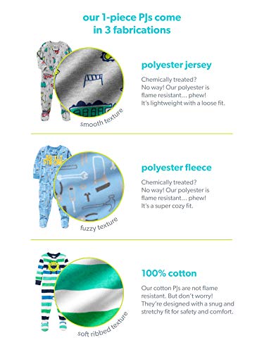 Simple Joys by Carter's Infant-and-Toddler-Pajama-Sets, Tiger/Polar Bear/Superhero, 12 Meses