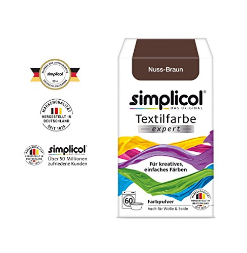Simplicol Expert Fabric Dye Tinte de Coloración para Textiles: Lavado a Mano o Lavadora - Tiñe y Restaura Sus Telas y Ropa - marrón