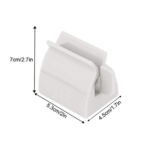 SIMUER 2 Piezas 2 en 1 Soporte Exprimidor Portacepillos de Dientes Pasta Dentífrica para Accesorioel Baño Viaje a casa - Color Blanco